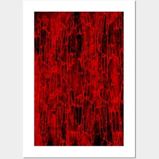 Red Savad Abstract Pattern Posters and Art